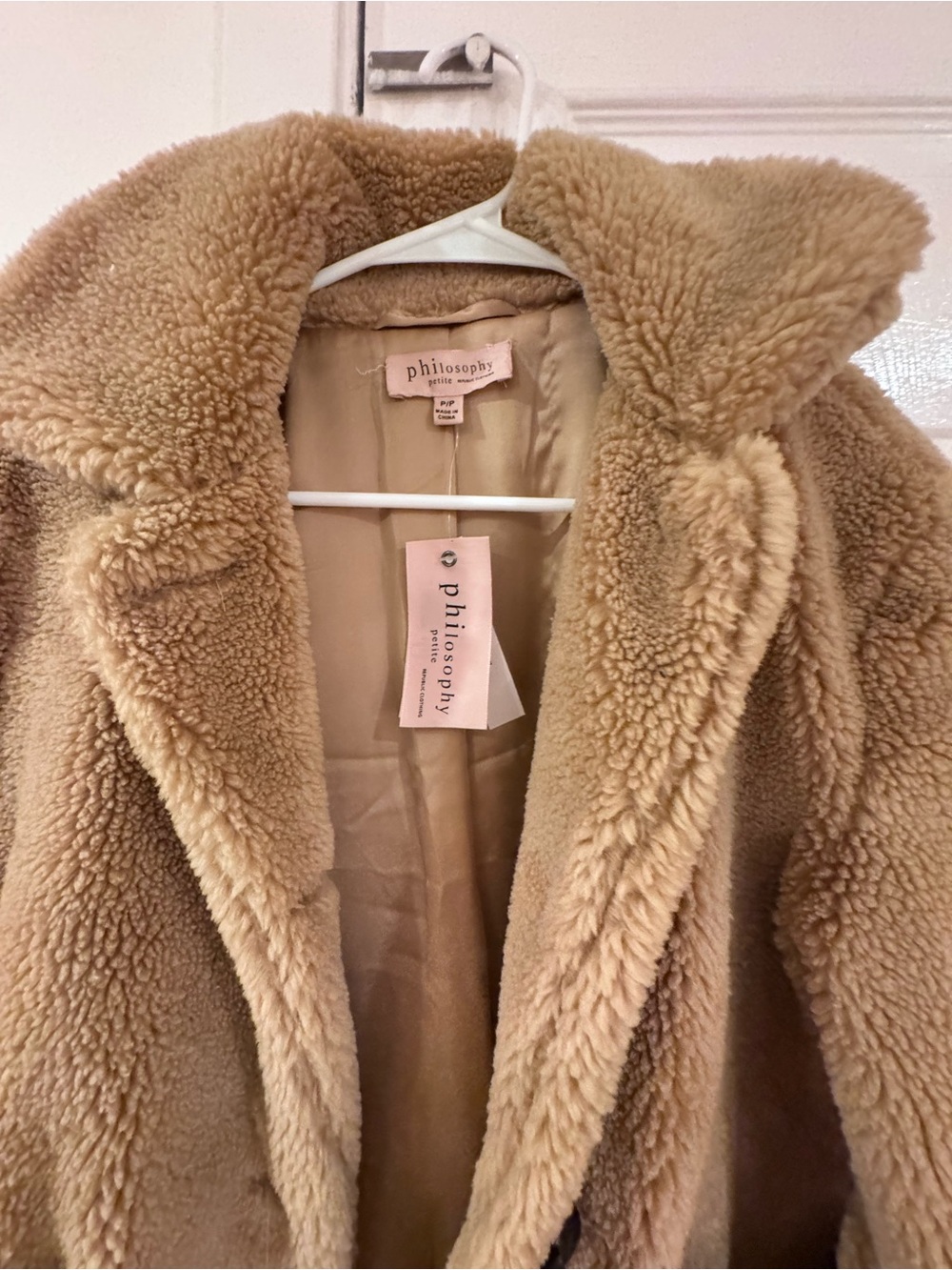 Philosophy Camel Teddy Faux-Shearling Coat